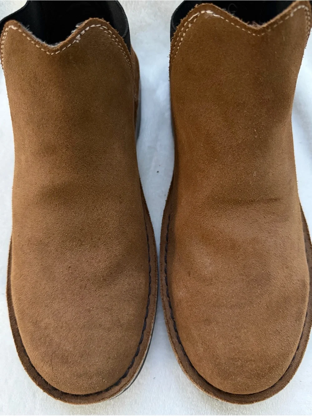 Veldskoen Chelsea Boot Unisex Men Size 10 Brown Suede Black Side Panels EUC